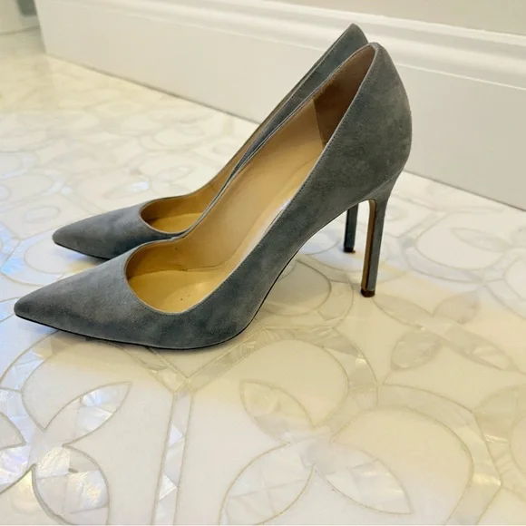 MANOLO BLAHNIK BB 38.5 GRAY SUEDE - Picture 2 of 10